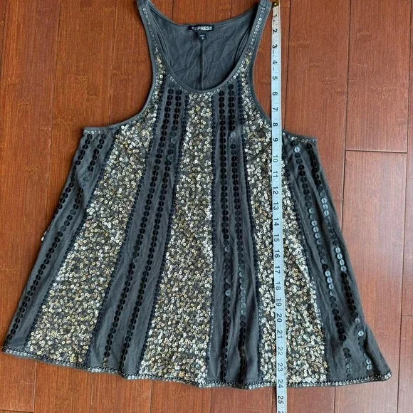 Express Gray Sequin Tank Top - Picture 7 of 7